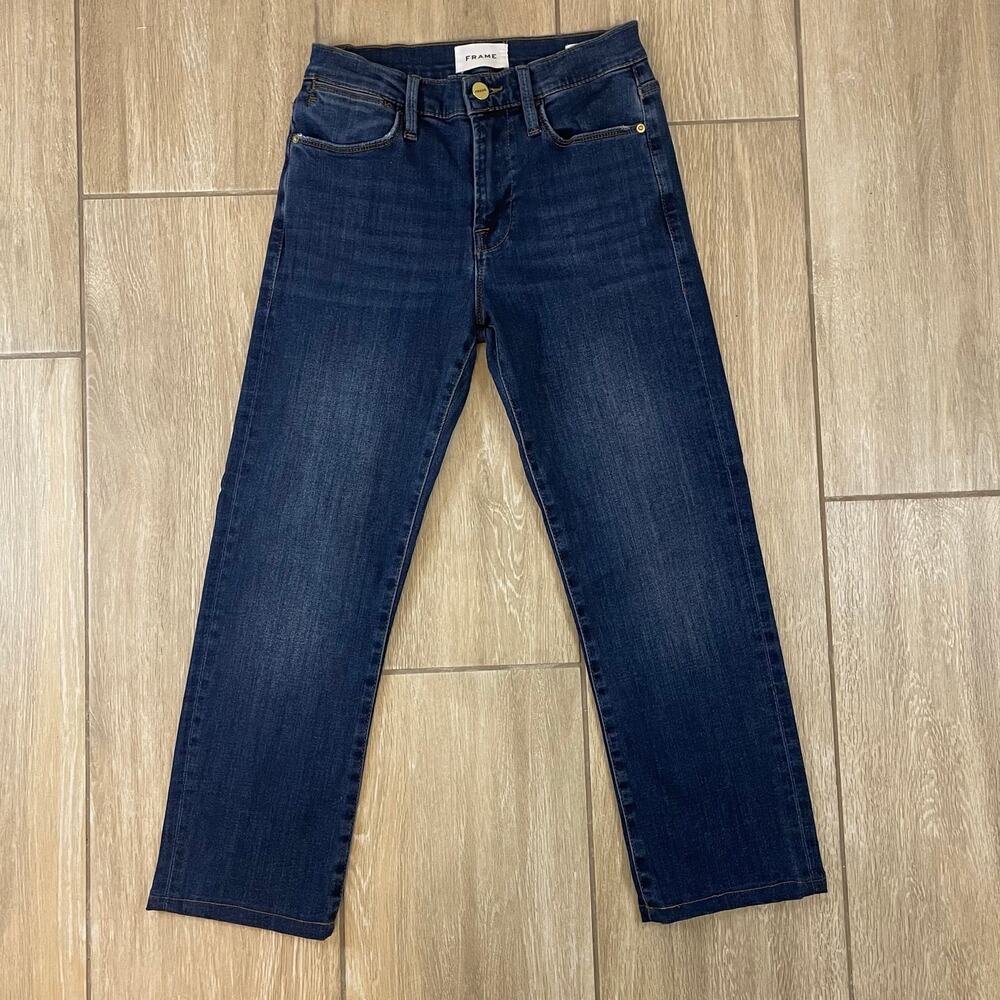 FRAME Le High Straight Jeans Womens 26 High Rise Blue Straight Leg Denim